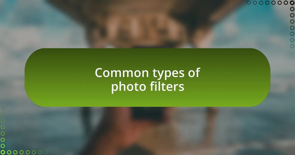 Common types of photo filters