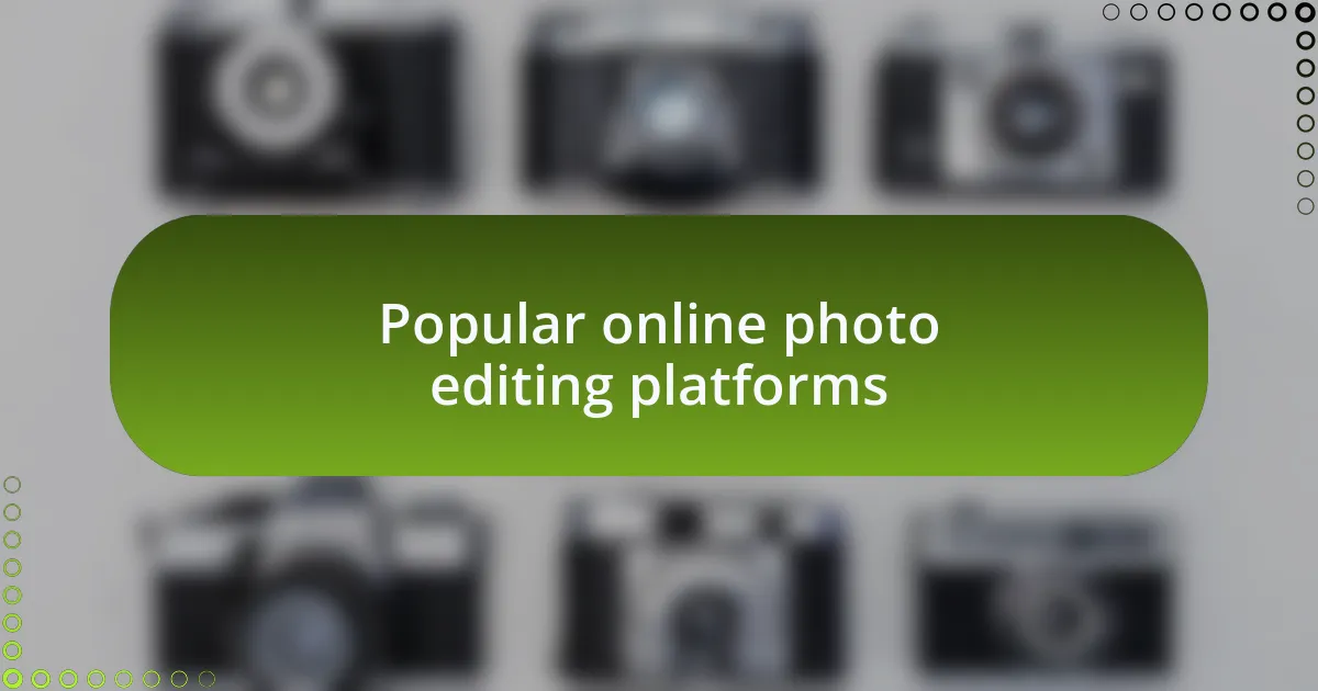 Popular online photo editing platforms
