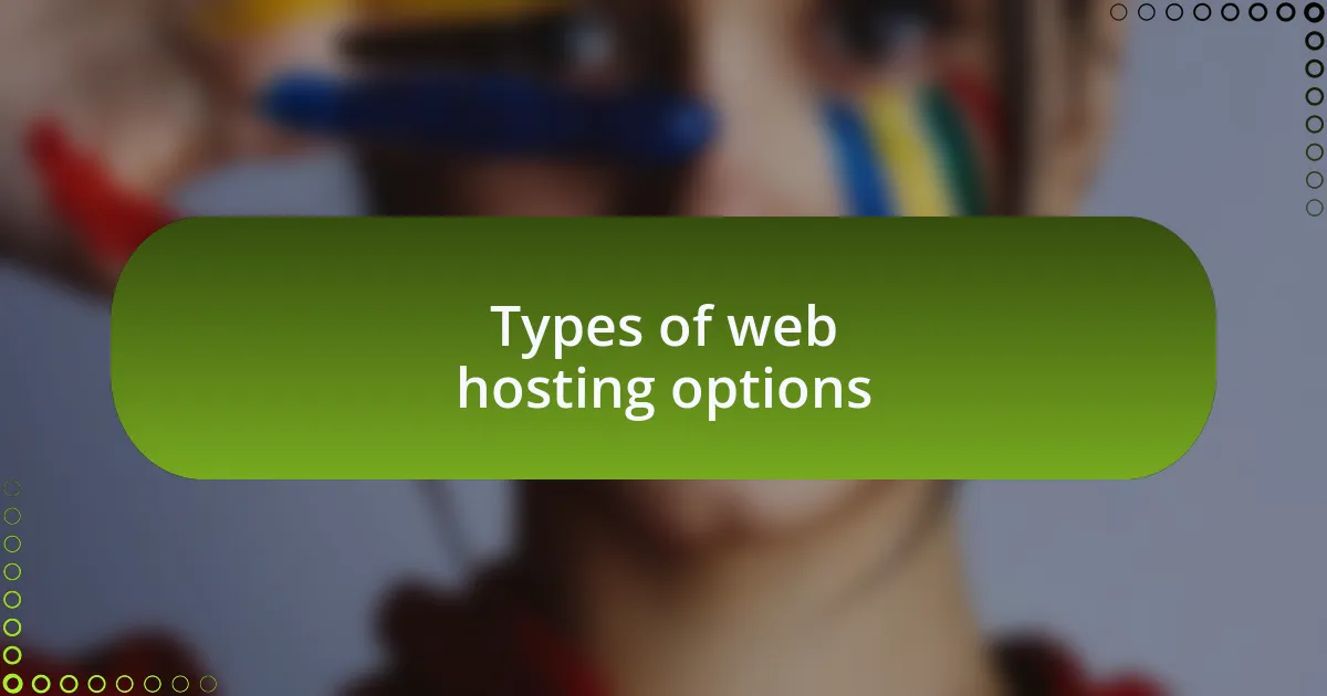 Types of web hosting options