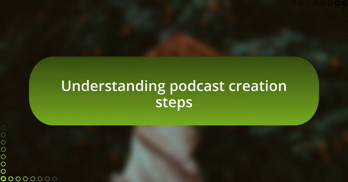 Understanding podcast creation steps